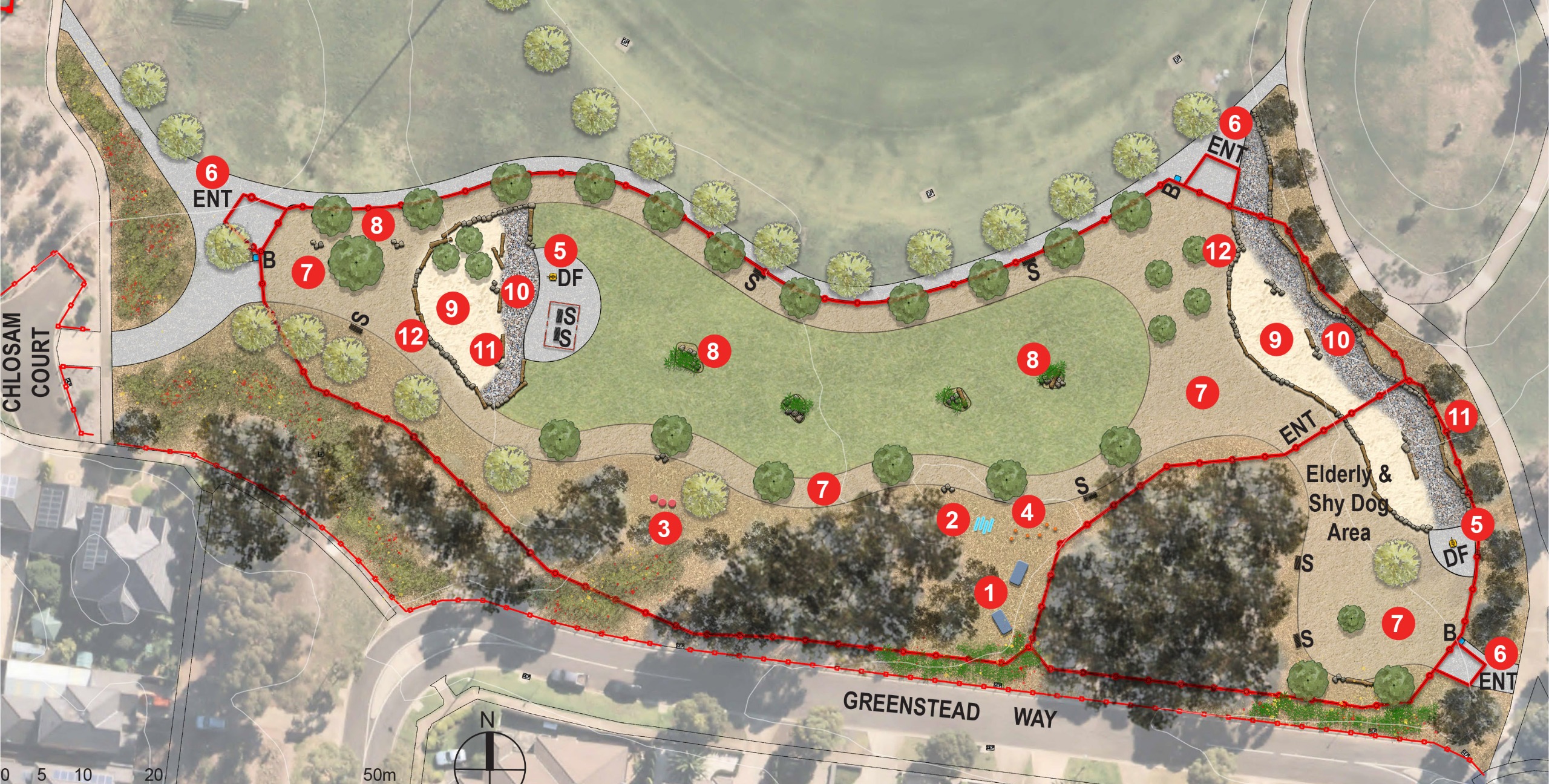 Kevin Flint Memorial Reserve Enclosed Dog Off-leash Park Concept Plan