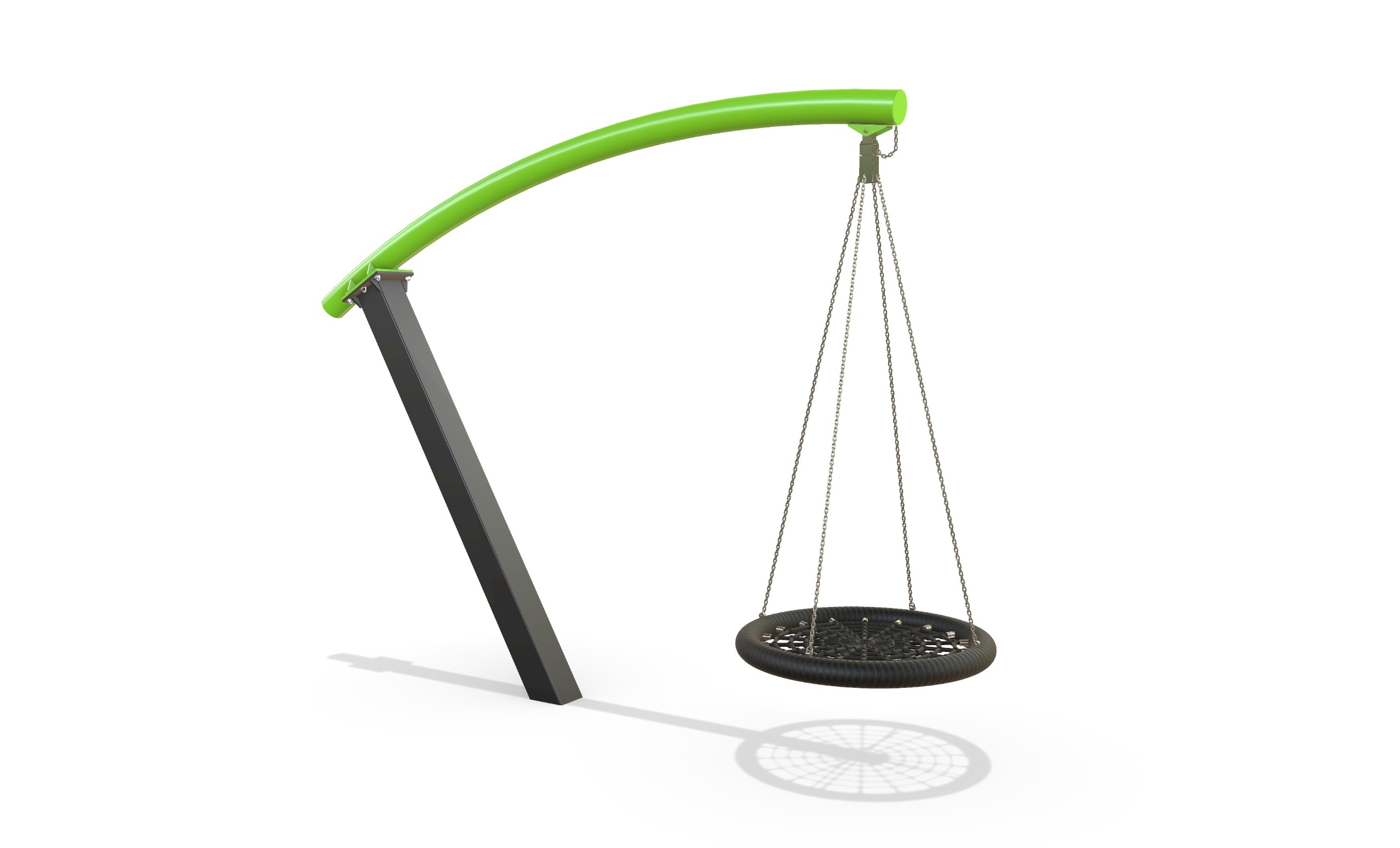 A computer rendered image of a basket swing