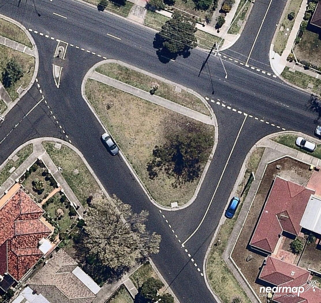 Glengala Road Pocket Park - before: Arial photograph of Glengala road pocket park before upgrade