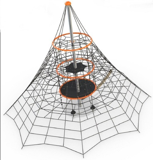 A computer rendered image of a 6m tall climbing net