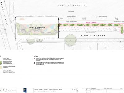 Page one of draft concept plan of Simmie Street